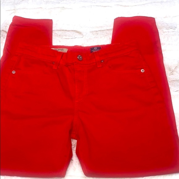 🍒♥️ AG Adriano Goldschmied The Farrah Skinny Crop, Sz 28 Red ♥️🍒 - Picture 3 of 8